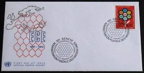 UNO GENF 1972 Mi-Nr. 27 FDC