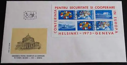 RUMÄNIEN 1973 Mi-Nr. Block 108 FDC