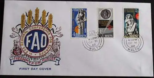 MALTA 1968 Mi-Nr. 383/85 FDC