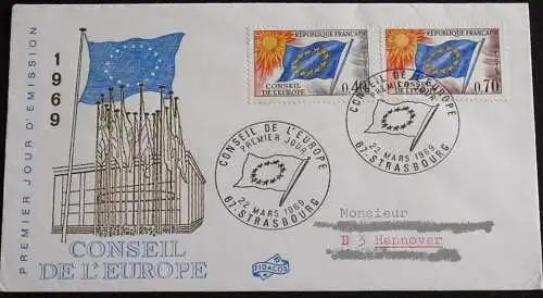 FRANKREICH EUROPARAT 1969 Mi-Nr. 13/14 FDC