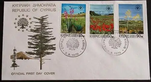 ZYPERN 1970 Mi-Nr. 335/37 FDC