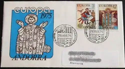 SPAN. ANDORRA 1975 Mi-Nr. 96/97 CEPT FDC