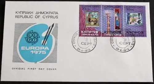 ZYPERN 1975 Mi-Nr. 426/28 CEPT FDC