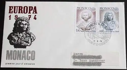 MONACO 1974 Mi-Nr. 1114/15 CEPT FDC