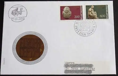 JUGOSLAWIEN 1974 Mi-Nr. 1557/58 CEPT FDC