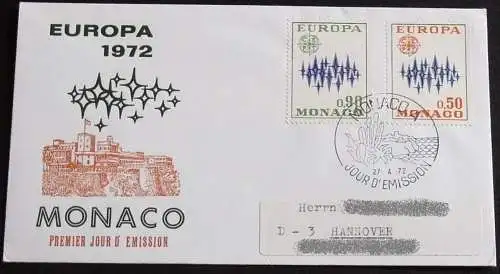 MONACO 1972 Mi-Nr. 1038/39 CEPT FDC