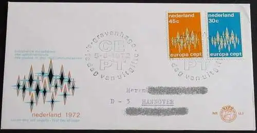 NIEDERLANDE 1972 Mi-Nr. 987/88 CEPT FDC