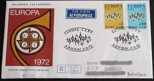 GRIECHENLAND 1972 Mi-Nr. 1106/07 CEPT FDC