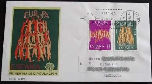 SPANIEN 1972 Mi-Nr. 1985/86 CEPT FDC