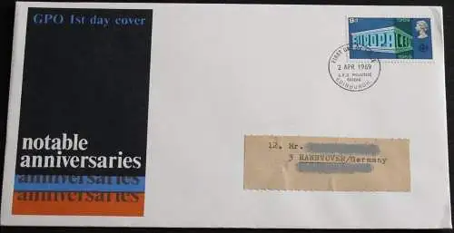 GROSSBRITANNIEN 1969 Mi-Nr. 512 CEPT FDC