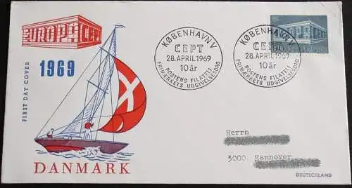DÄNEMARK 1969 Mi-Nr. 479 CEPT FDC