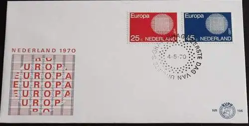 NIEDERLANDE 1970 Mi-Nr. 942/43 CEPT FDC