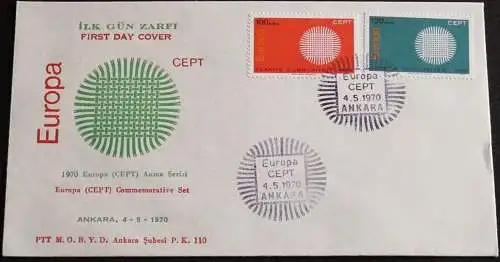 TÜRKEI 1970 Mi-Nr. 2179/80 CEPT FDC