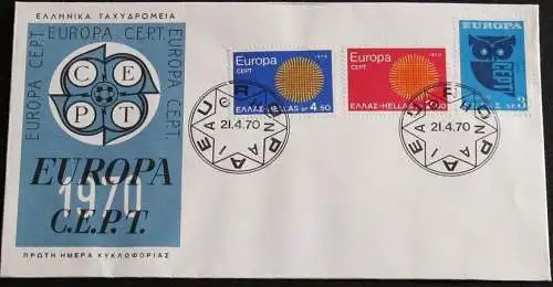 GRIECHENLAND 1970 Mi-Nr. 1040/42 CEPT FDC