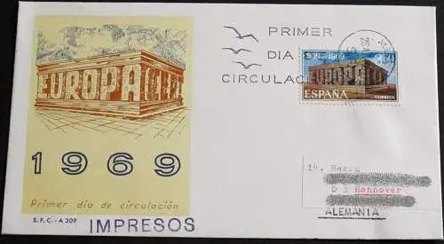 SPANIEN 1969 Mi-Nr. 1808 CEPT FDC