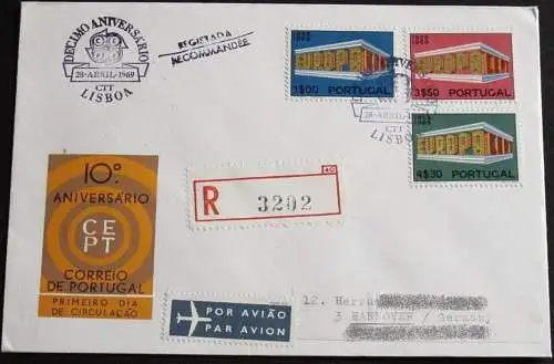 PORTUGAL 1969 Mi-Nr. 1070/72 CEPT FDC