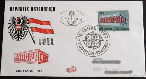 ÖSTERREICH 1969 Mi-Nr. 1291 CEPT FDC