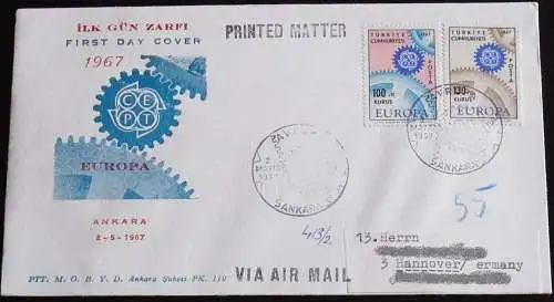 TÜRKEI 1967 Mi-Nr. 2044/45 CEPT FDC