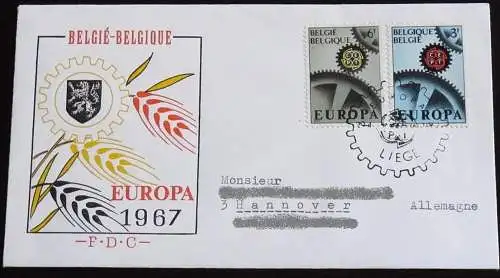 BELGIEN 1967 Mi-Nr. 1472/73 CEPT FDC