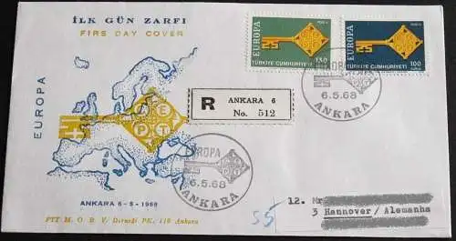 TÜRKEI 1968 Mi-Nr. 2095/96 CEPT FDC