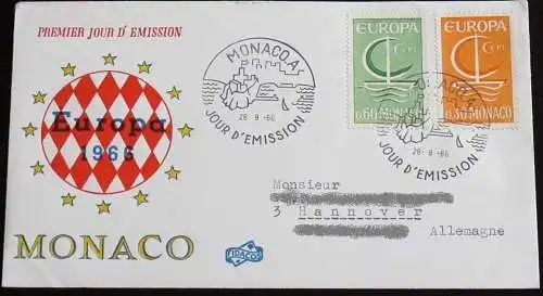 MONACO 1966 Mi-Nr. 835/36 CEPT FDC