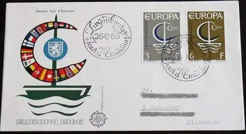 LUXEMBURG 1966 Mi-Nr. 733/34 CEPT FDC