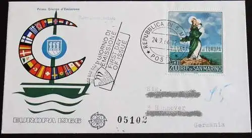 SAN MARINO 1966 Mi-Nr. 879 CEPT FDC