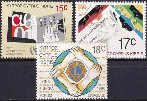 ZYPERN 1990 Mi-Nr. 745/47 ** MNH