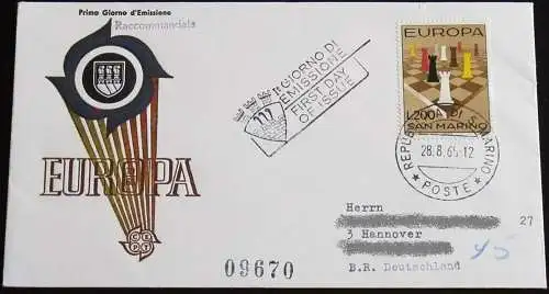 SAN MARINO 1965 Mi-Nr. 842 CEPT FDC
