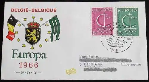 BELGIEN 1966 Mi-Nr. 1446/47 CEPT FDC