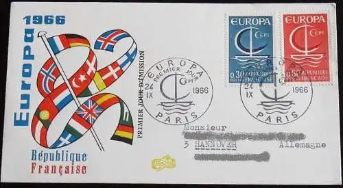 FRANKREICH 1966 Mi-Nr. 1556/57 CEPT FDC