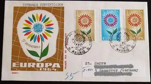 SPANIEN 1964 Mi-Nr. 1501/02 CEPT FDC