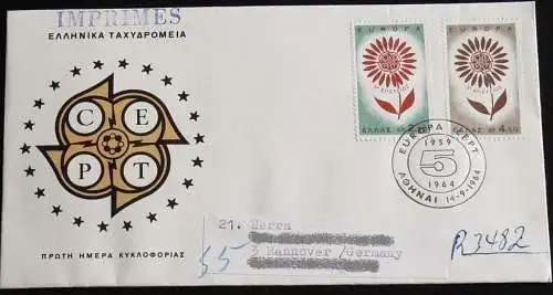 GRIECHENLAND 1964 Mi-Nr. 858/59 CEPT FDC