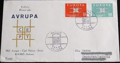 TÜRKEI 1963 Mi-Nr. 1888/89 CEPT FDC