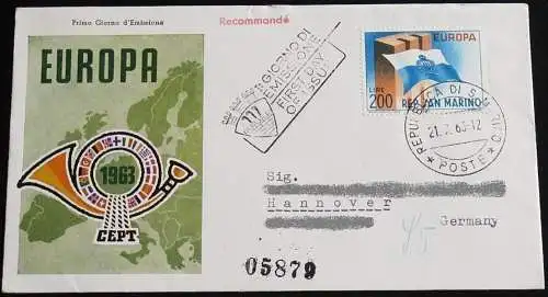 SAN MARINO 1963 Mi-Nr. 781 CEPT FDC