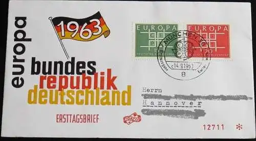 DEUTSCHLAND 1963 Mi-Nr. 406/07 CEPT FDC