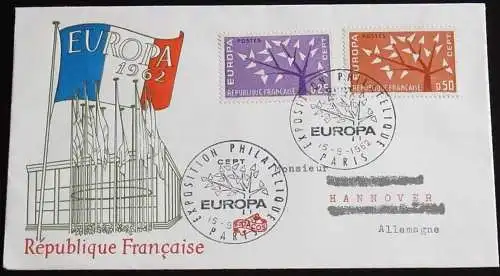 FRANKREICH 1962 Mi-Nr. 1411/12 CEPT FDC