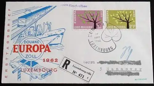 LUXEMBURG 1962 Mi-Nr. 657/58 CEPT FDC