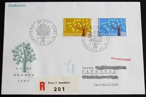 SCHWEIZ 1962 Mi-Nr. 756/57 CEPT FDC
