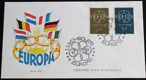 LUXEMBURG 1959 Mi-Nr. 609/10 CEPT FDC