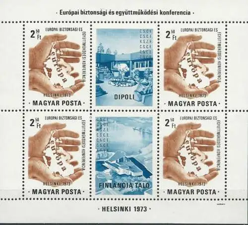 UNGARN 1973 Mi-Nr. Block 99 A ** MNH