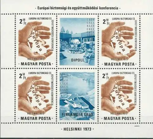 UNGARN 1973 Mi-Nr. Block 99 A ** MNH