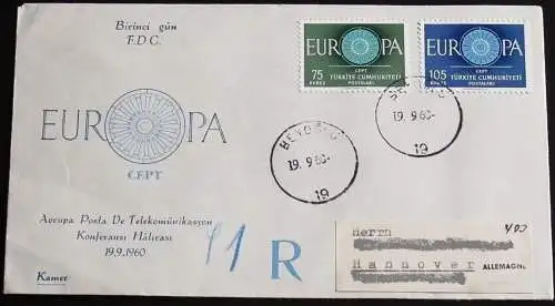 TÜRKEI 1960 Mi-Nr. 1774/75 CEPT FDC