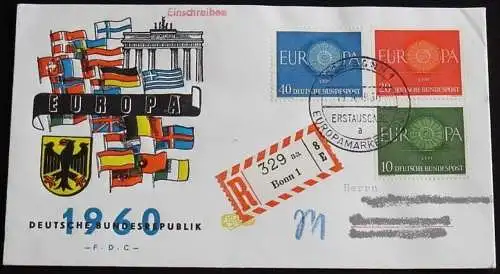 DEUTSCHLAND 1960 Mi-Nr. 337/39 CEPT FDC