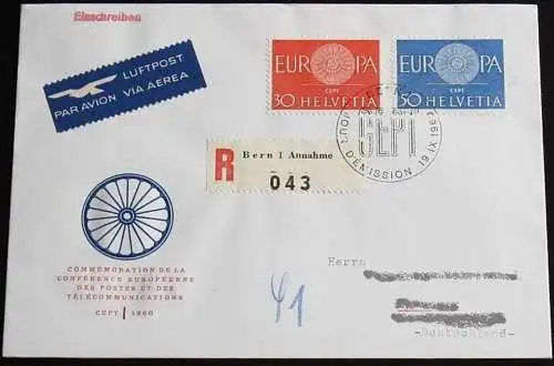 SCHWEIZ 1960 Mi-Nr. 720/21 CEPT FDC