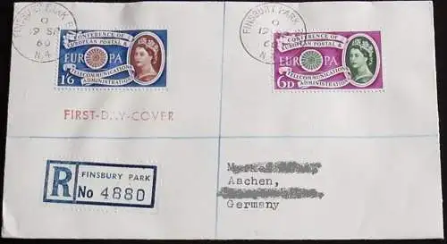 GROSSBRITANNIEN 1960 Mi-Nr. 341/42 CEPT FDC