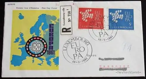 LUXEMBURG 1961 Mi-Nr. 647/48 CEPT FDC