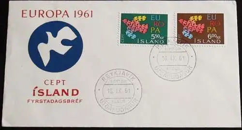 ISLAND 1961 Mi-Nr. 354/55 CEPT FDC