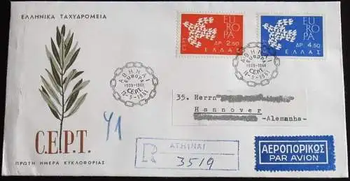 GRIECHENLAND 1961 Mi-Nr. 775/76 CEPT FDC