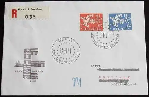 SCHWEIZ 1961 Mi-Nr. 736/37 CEPT FDC
